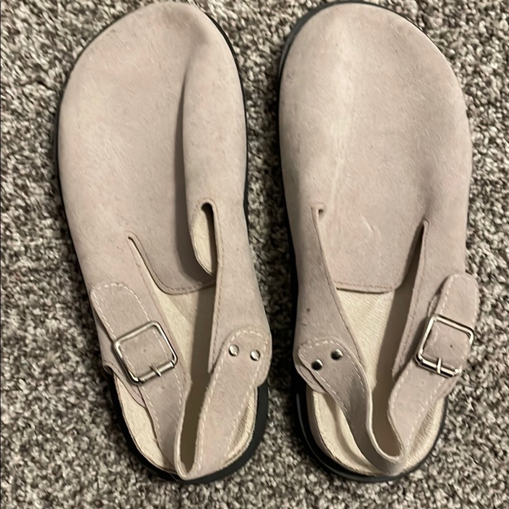 Beige Suede Sandals